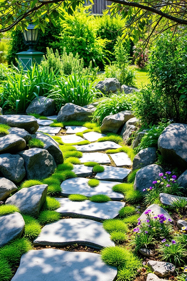 natural meandering stone pathway