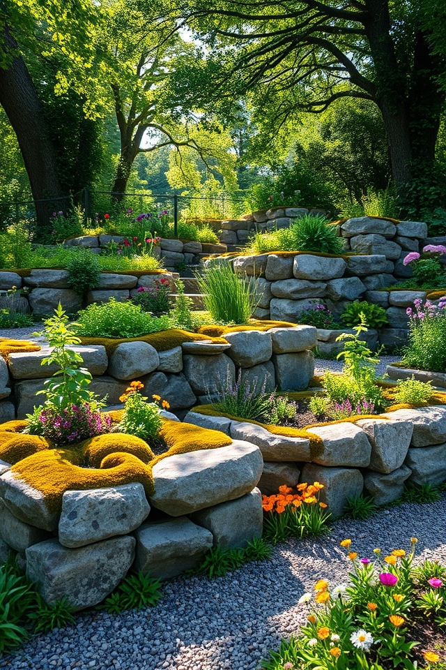 natural rustic garden beds