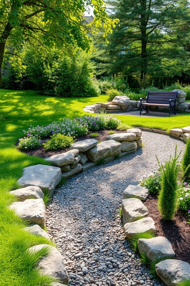 natural stone garden borders