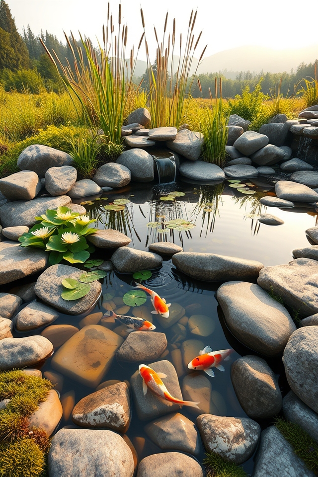 naturalistic river rocks garden