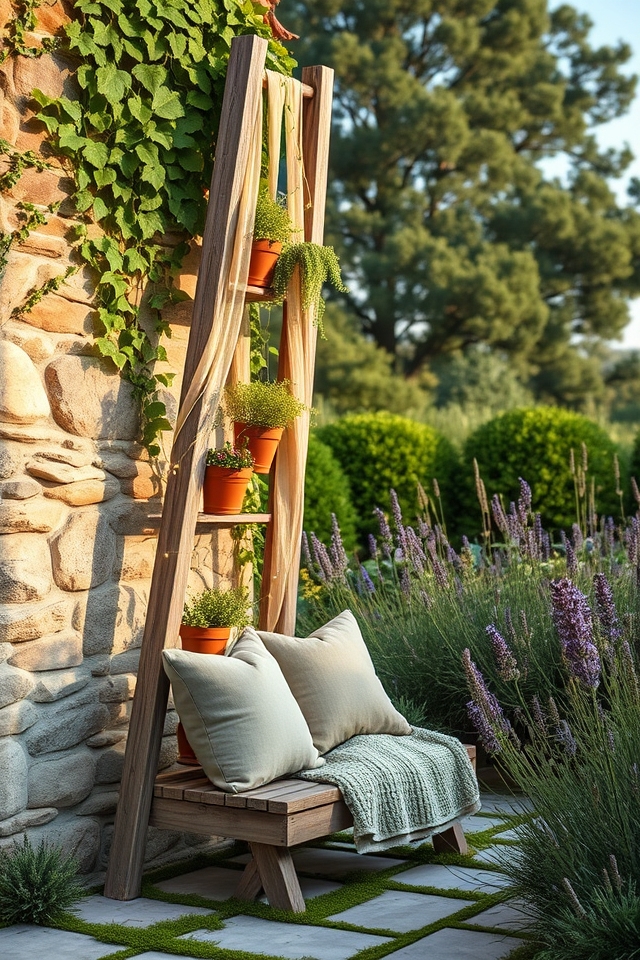 outdoor ladder fairy lights