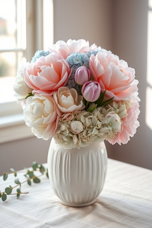 pastel blooms create tranquility