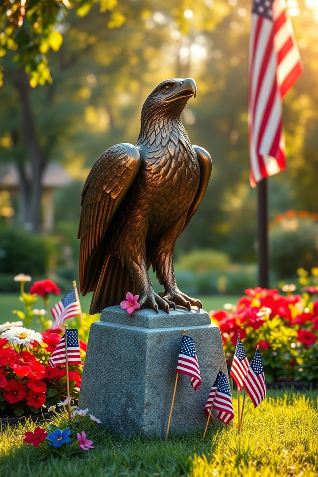 patriotic bald eagle sculptures