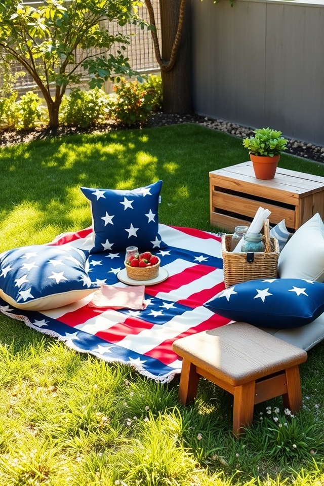patriotic blanket mini picnic
