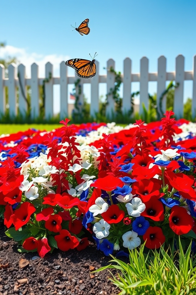 patriotic red white blooms