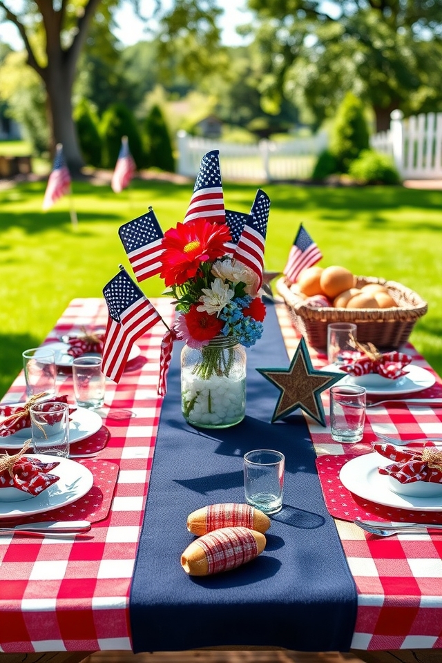 patriotic red white blue decorations