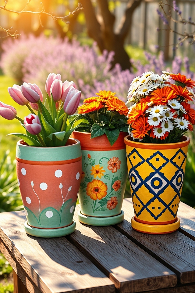 personalized painted terracotta planters