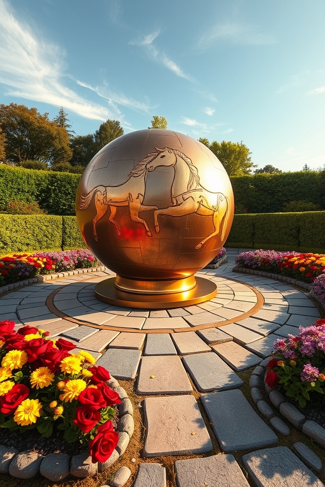 playful spherical garden sculptures