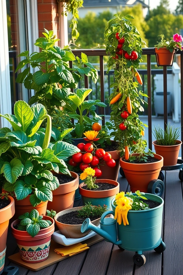 portable balcony vegetable gardening