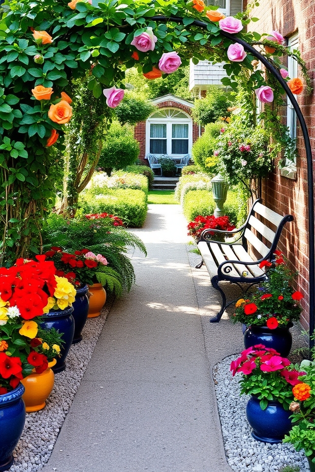 potted plants pathway design