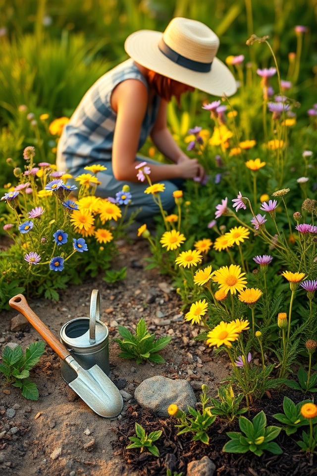 regular wildflower garden maintenance