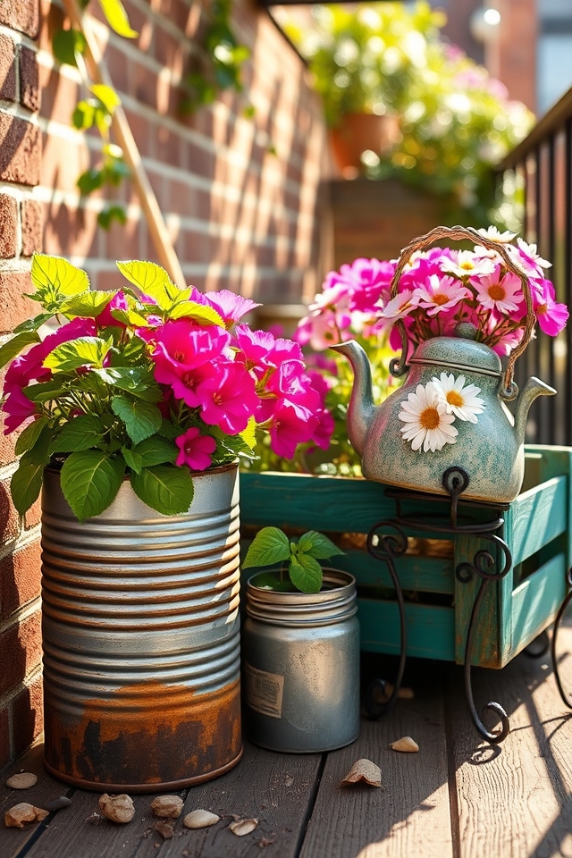 repurposed containers for gardens