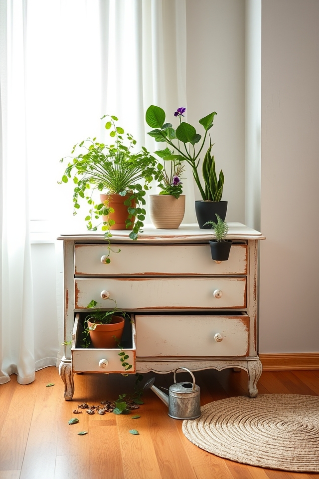 repurposed furniture as holders