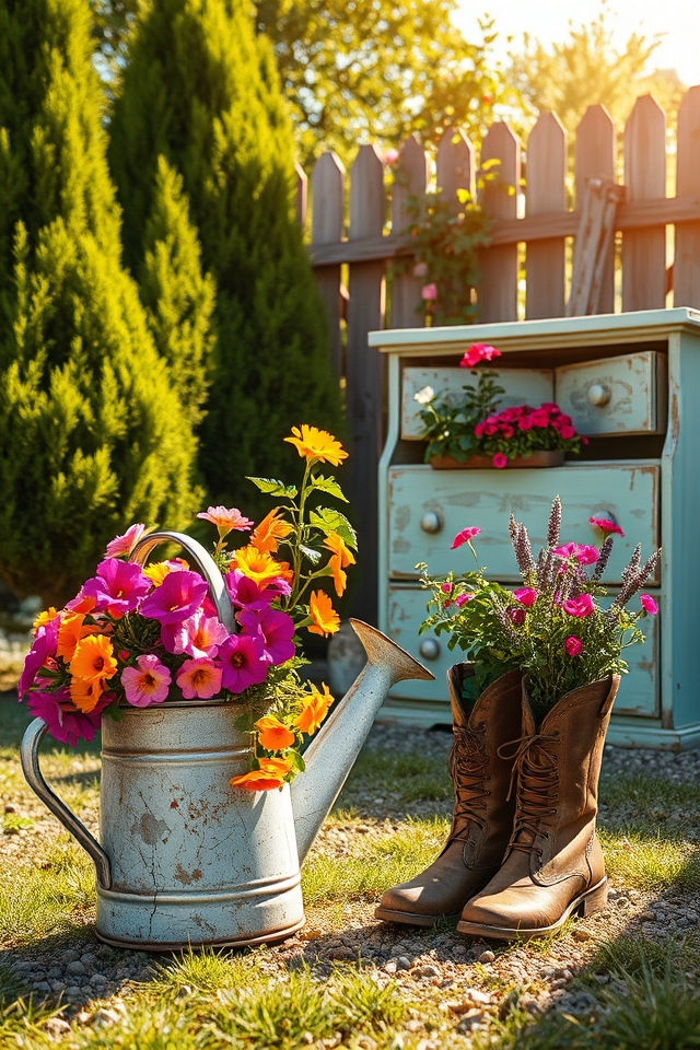 repurposed items as planters
