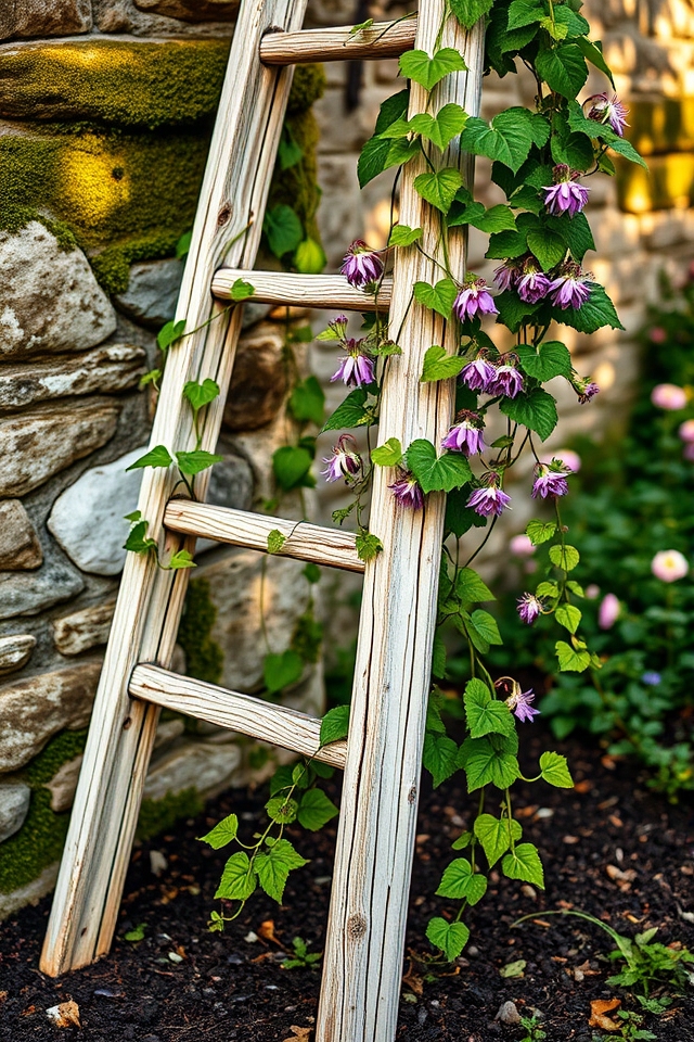 repurposed ladders for vines