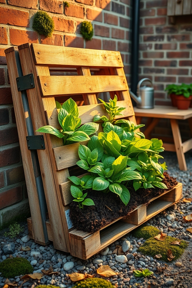 repurposed pallet vertical garden