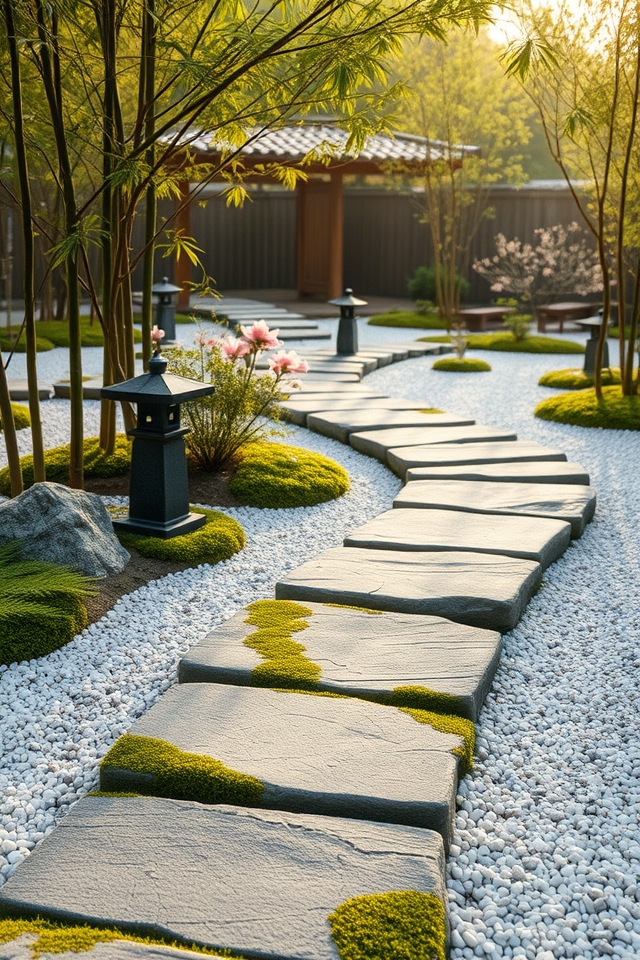 rhythmic flowing stone pathways