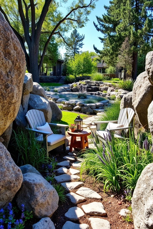 rocks create inviting seating