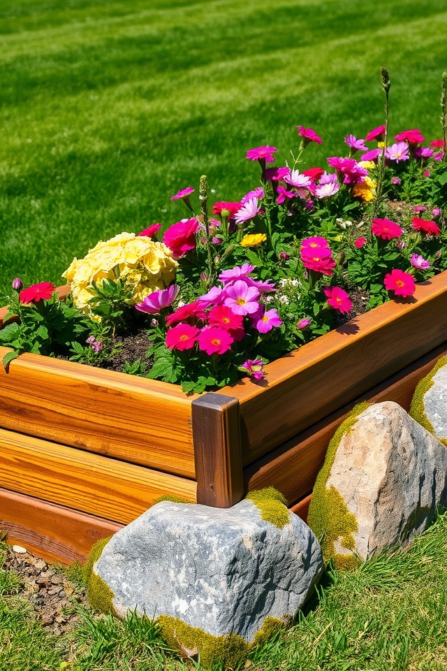 rocks enhance garden beds
