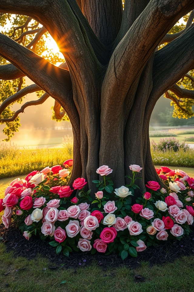 romantic circular rose display