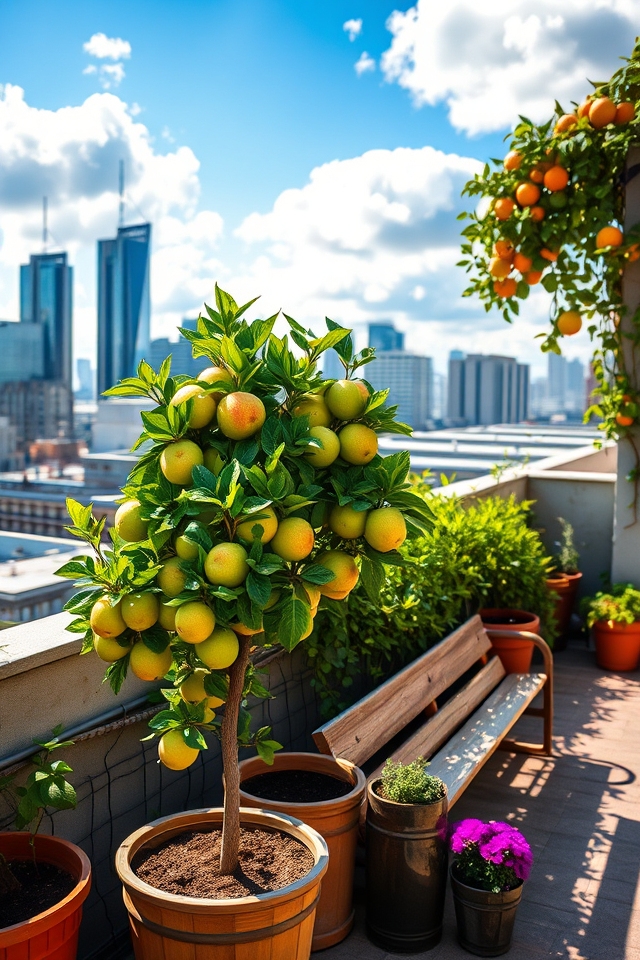 rooftop container fruit trees