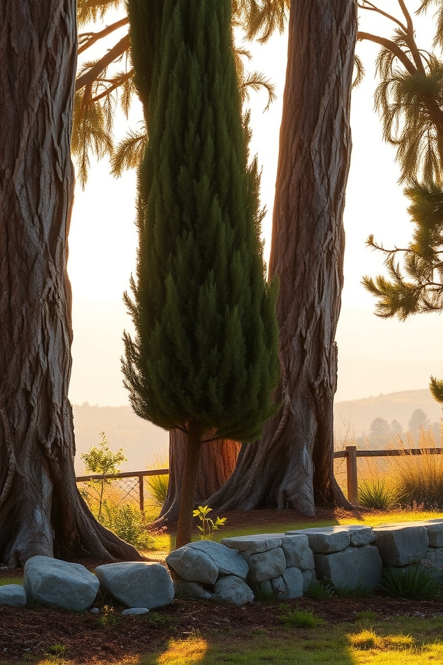 rustic durable evergreen cedars
