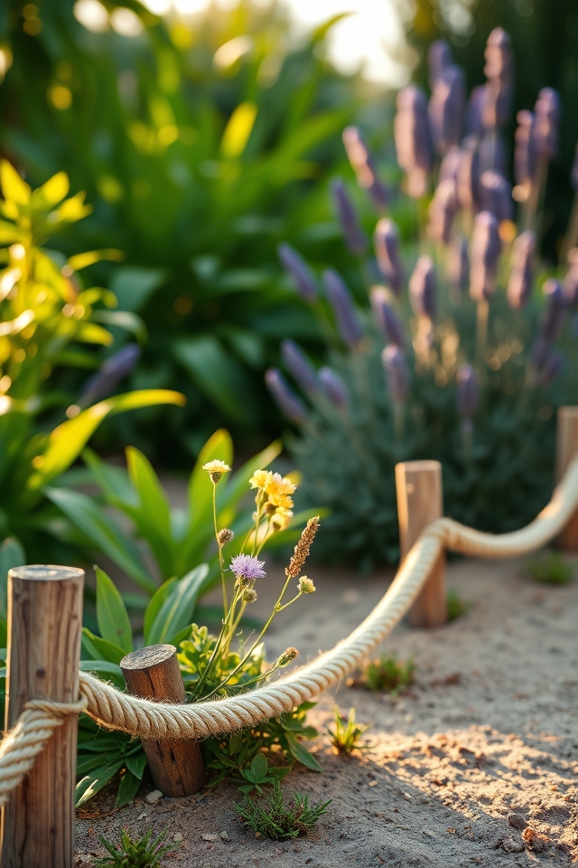 rustic garden boundary edging