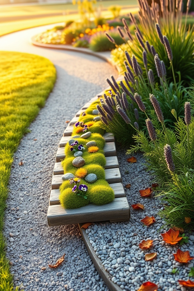 rustic ladder pathway accent