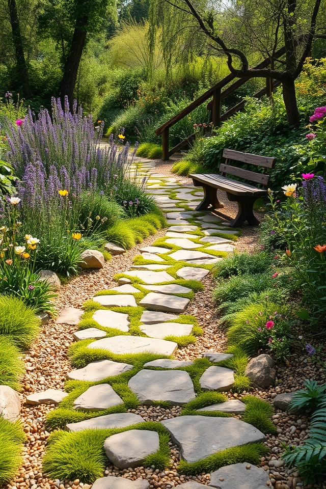 rustic organic garden pathway