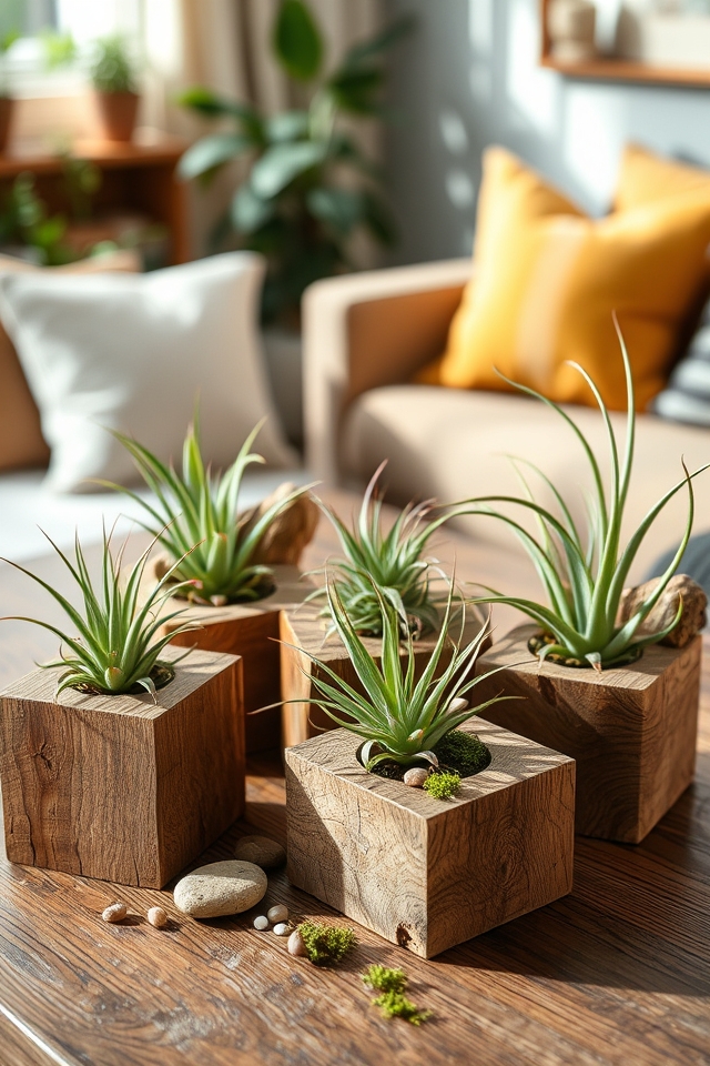 rustic reclaimed wood planters