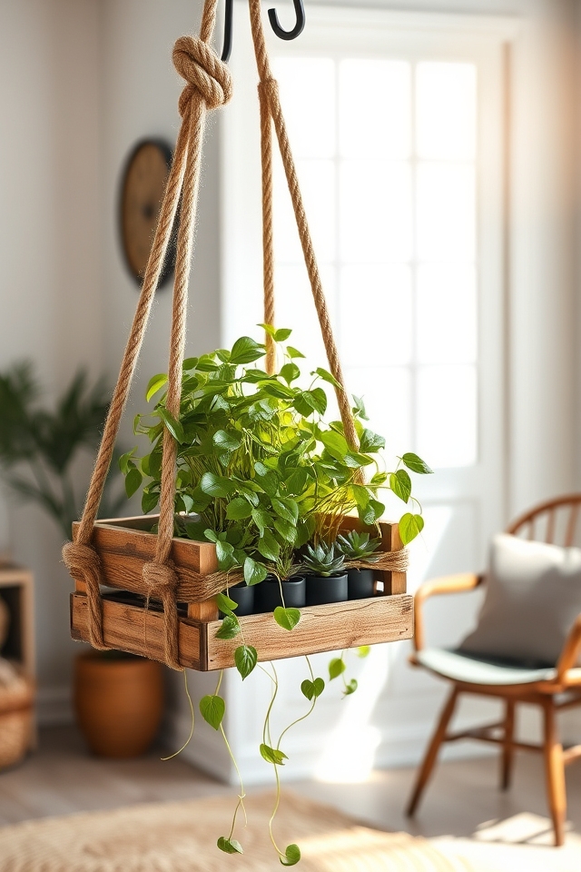 rustic rope wood displays