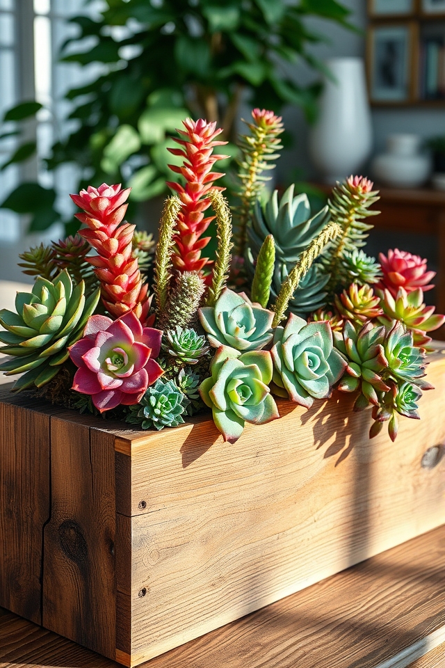 rustic sustainable succulent containers
