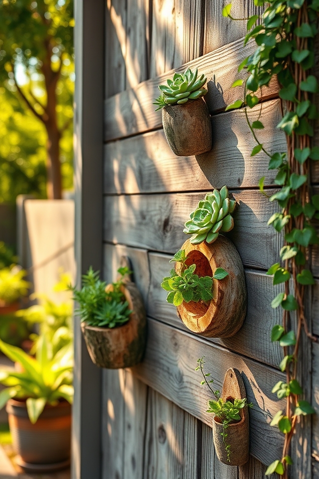 rustic vertical log holders