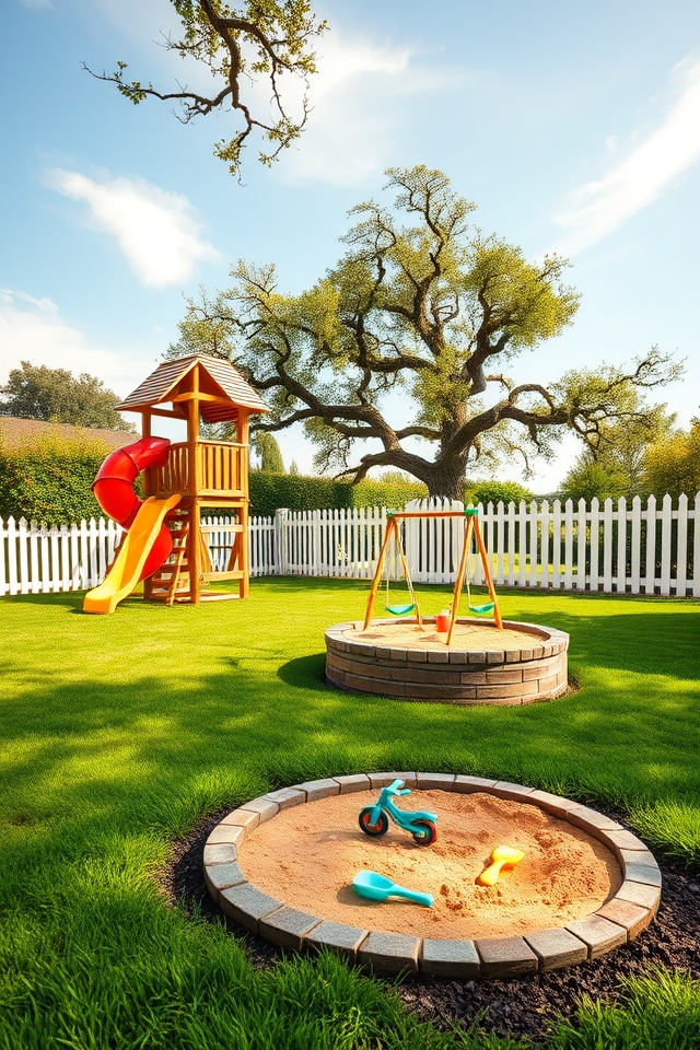 safe backyard playset sandbox