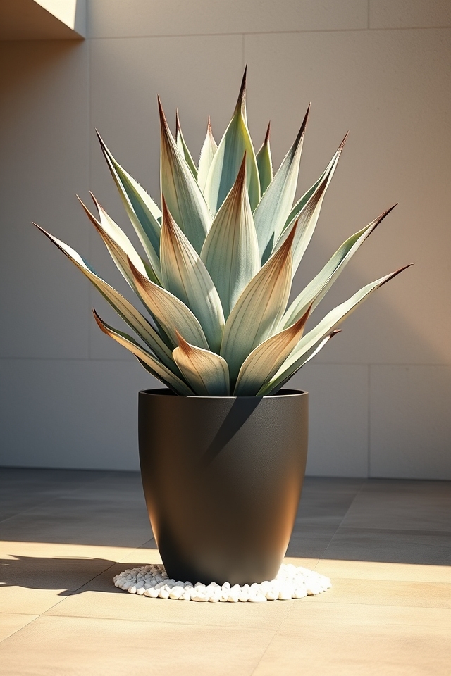 sculptural drought tolerant agave forms
