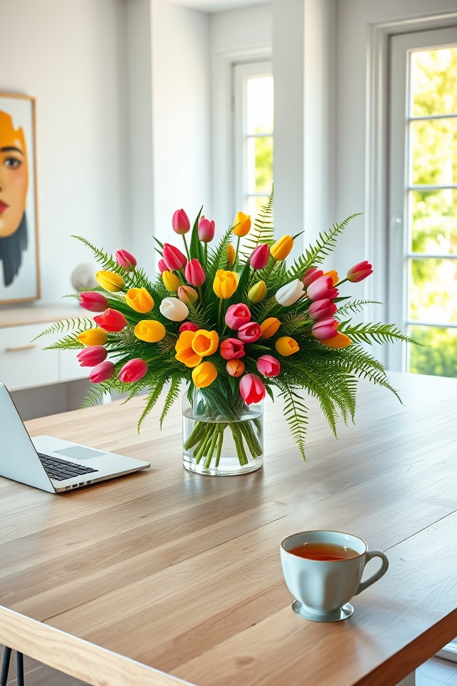 seasonal office flower arrangements