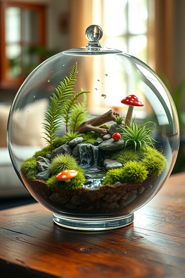 self contained miniature garden worlds