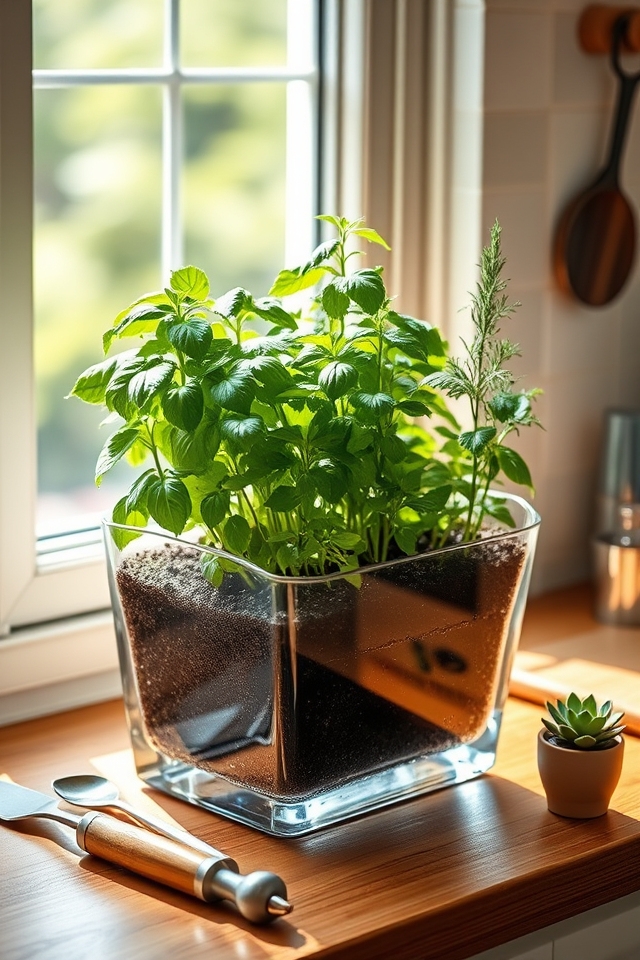 self watering herb containers convenience