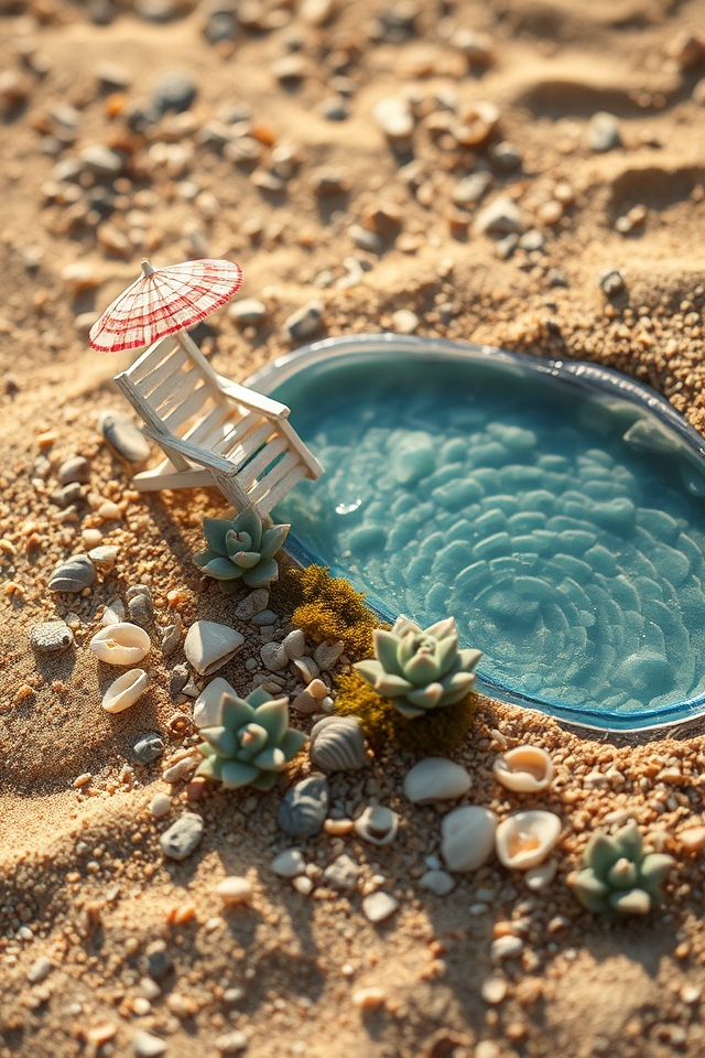serene coastal beach miniature