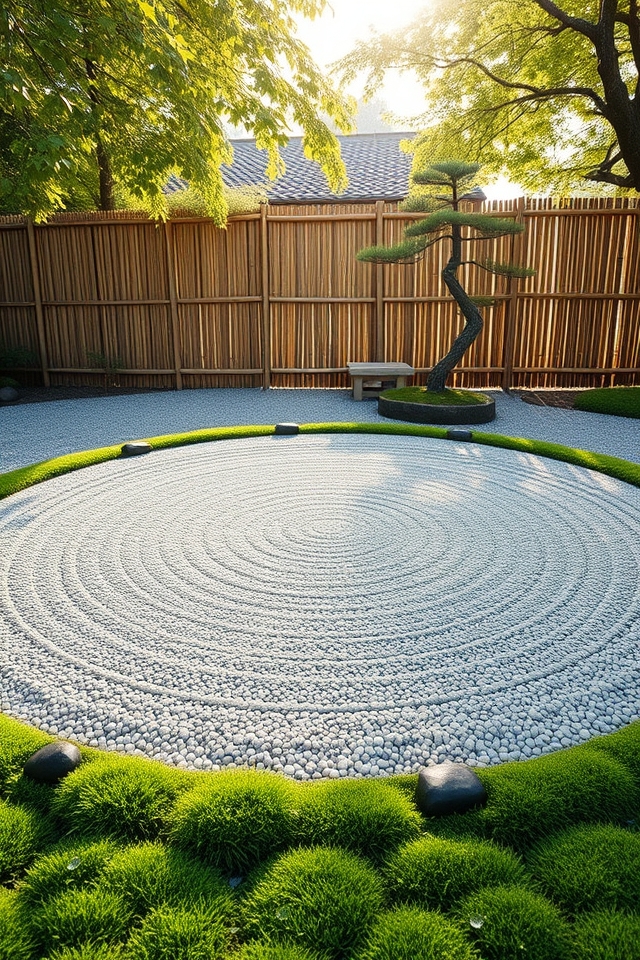 serene grass gravel circle