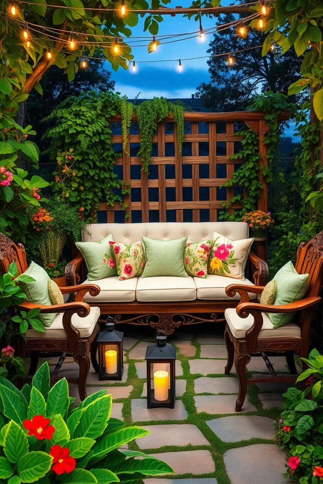 serene greenery outdoor seating