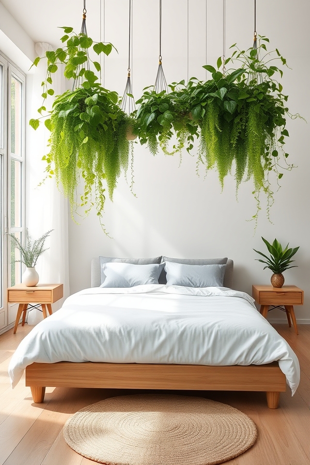 serene hanging plants canopy