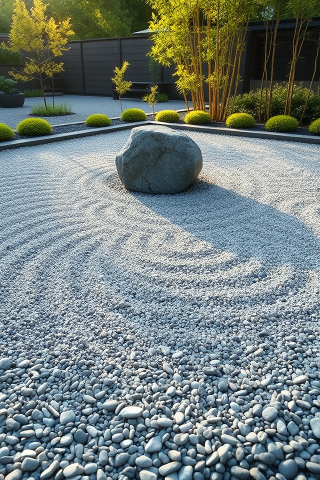 serene japanese gravel designs