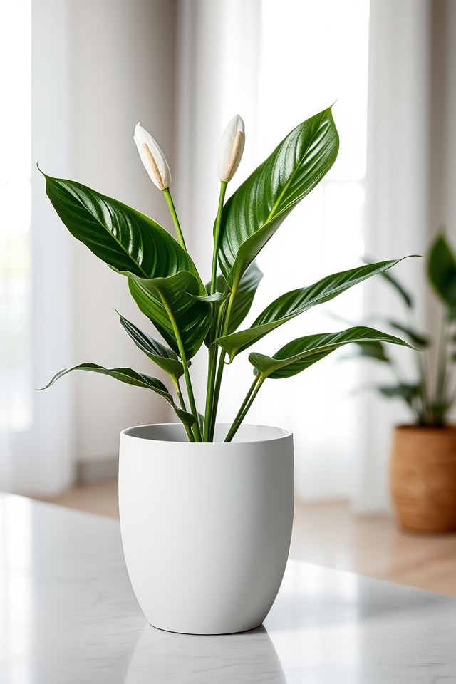 serene low maintenance peace lily