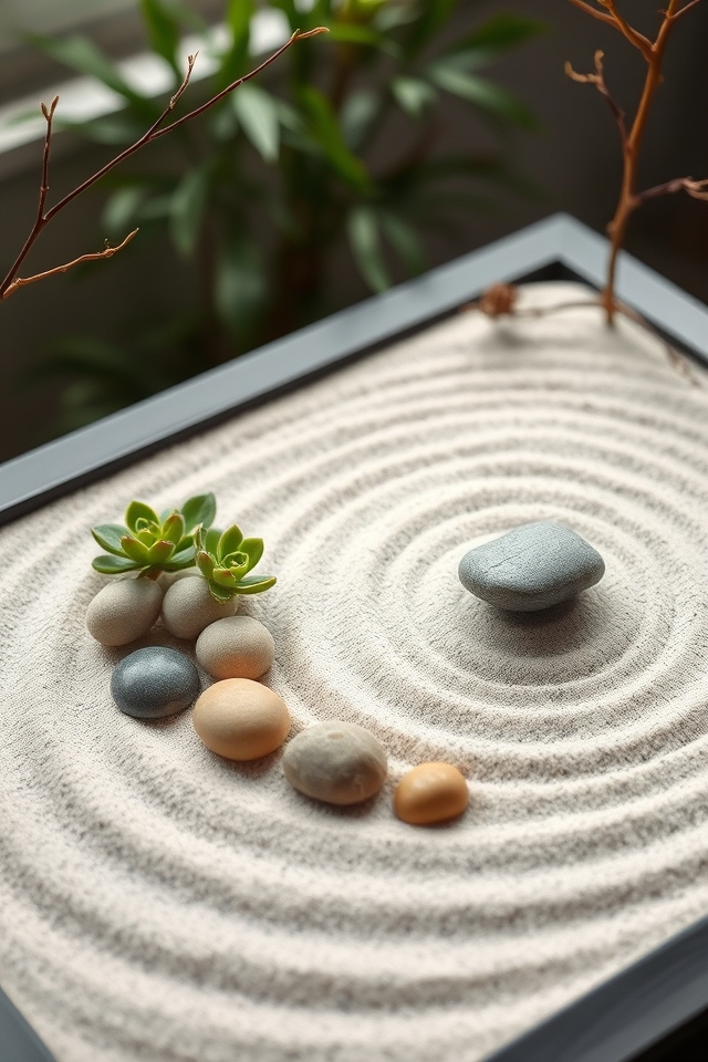 serene miniature zen garden