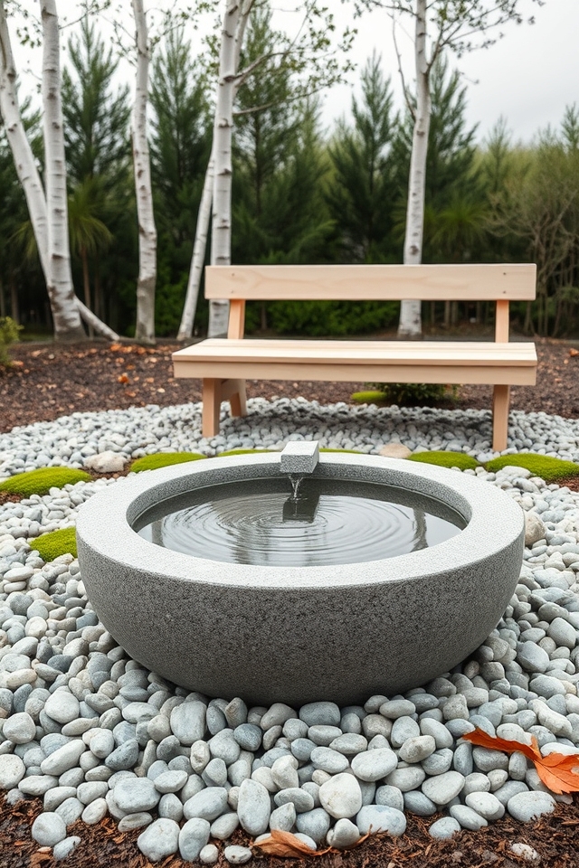 serene minimalist scandinavian fountain