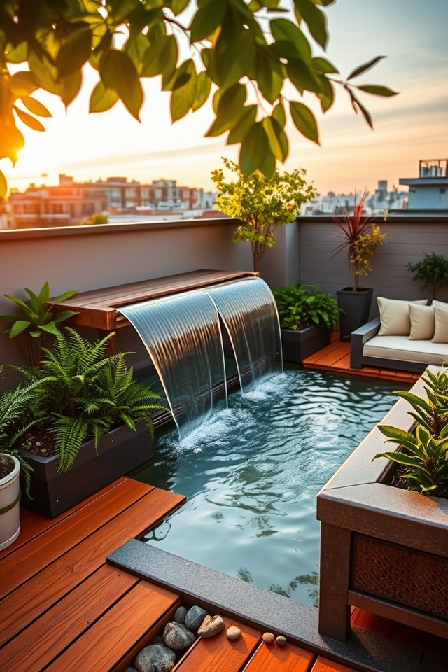 serene rooftop water features