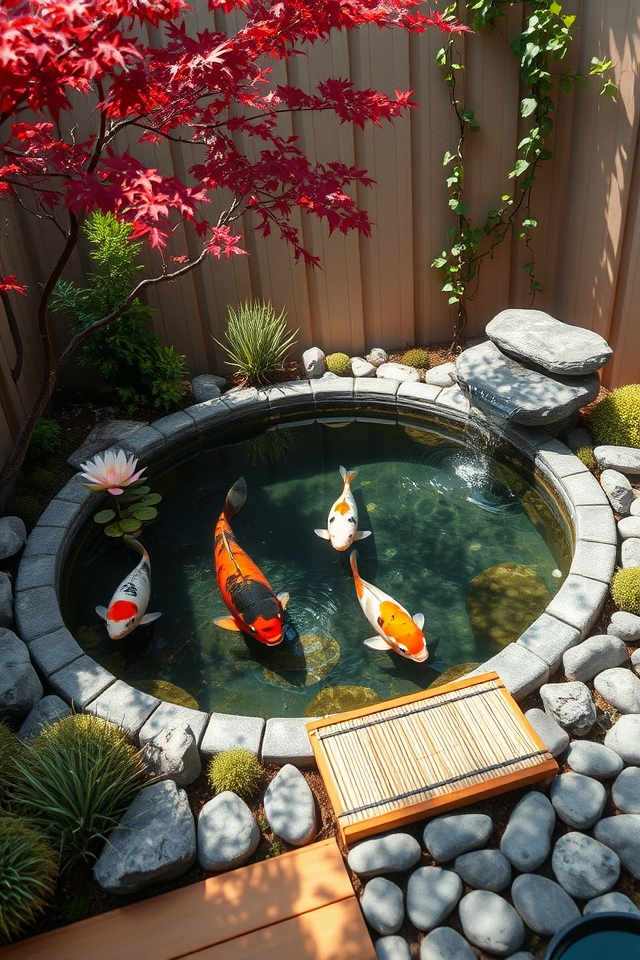 serene small space koi retreat