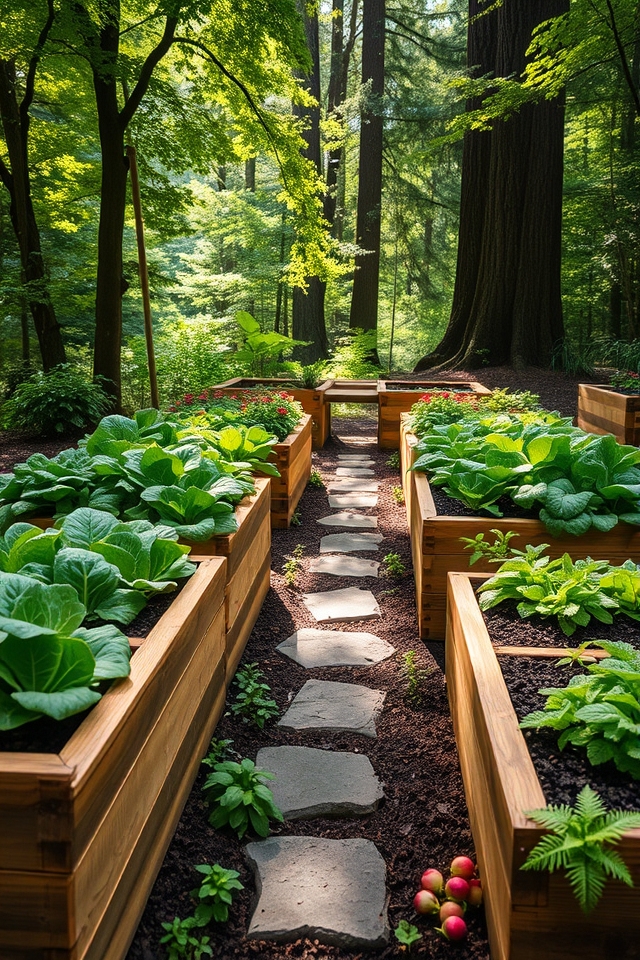 shade tolerant vegetable garden design