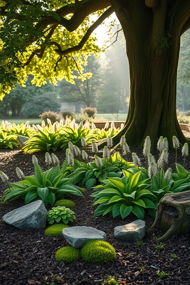shaded woodland fern retreat
